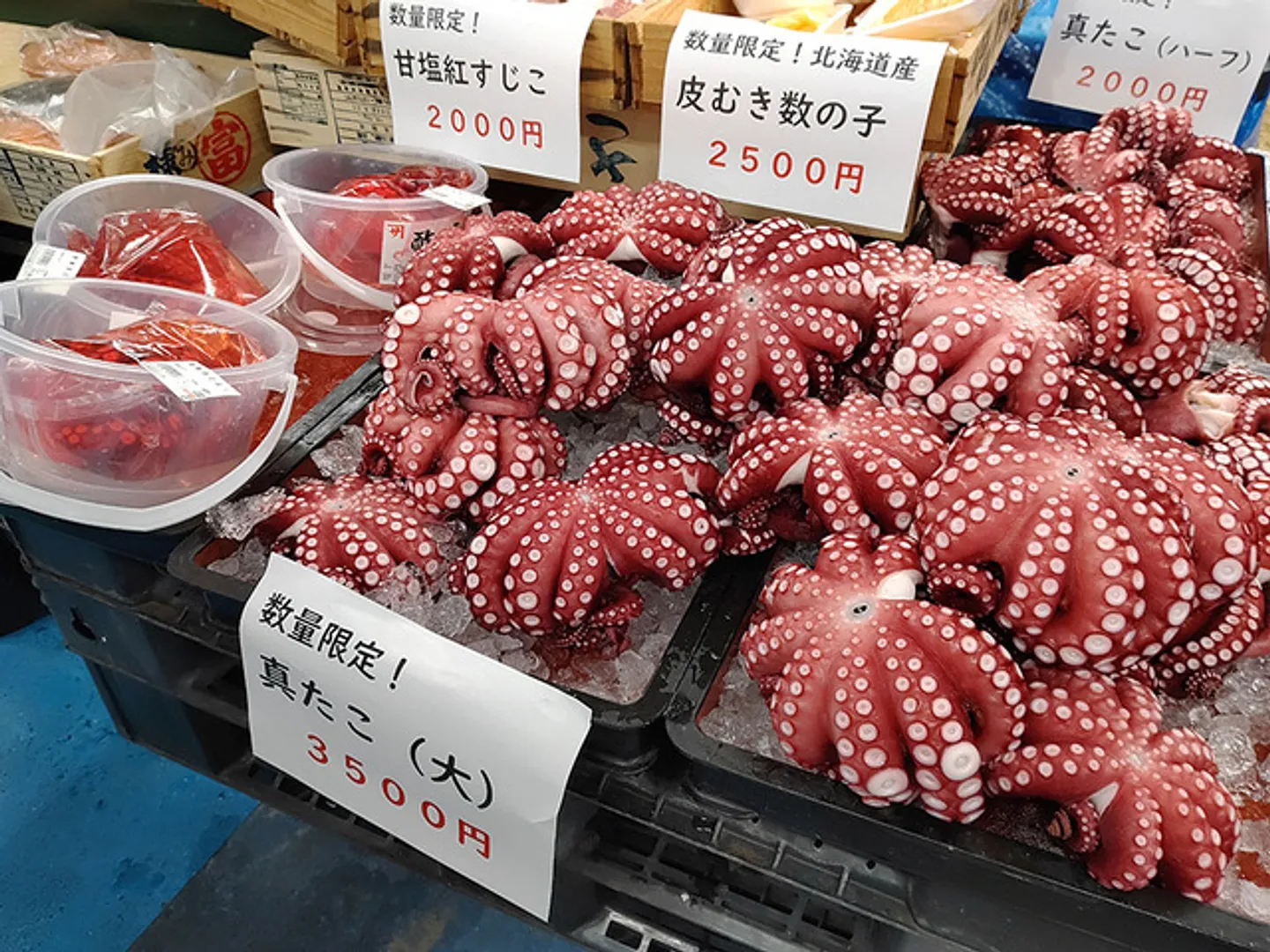 年末年始に欠かせない食材が多数並ぶ