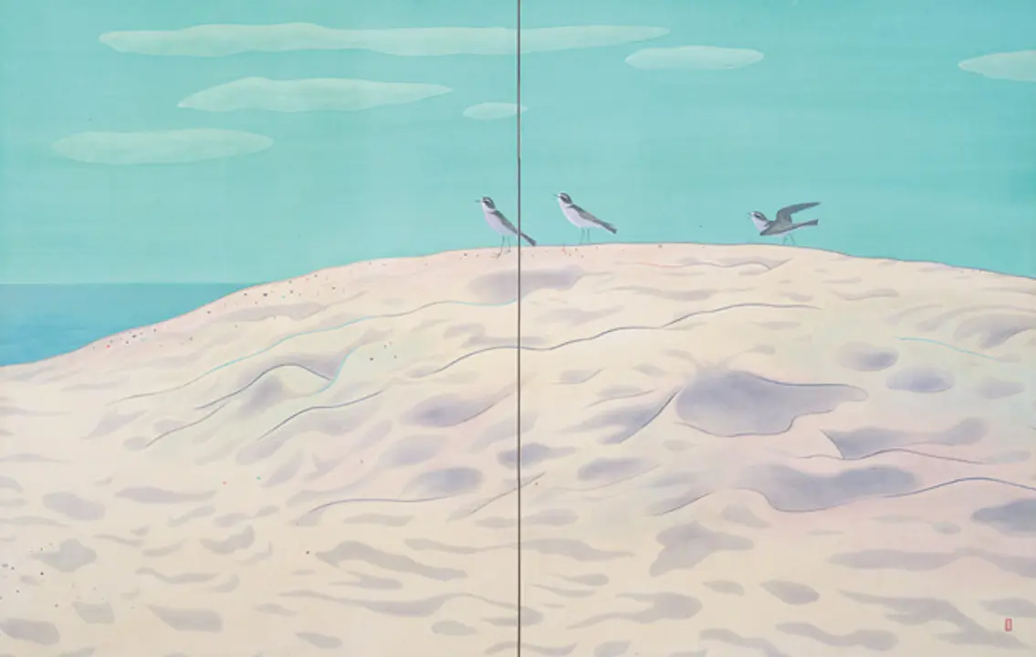 中村岳陵《砂浜》昭和12年(1937)  横浜美術館蔵