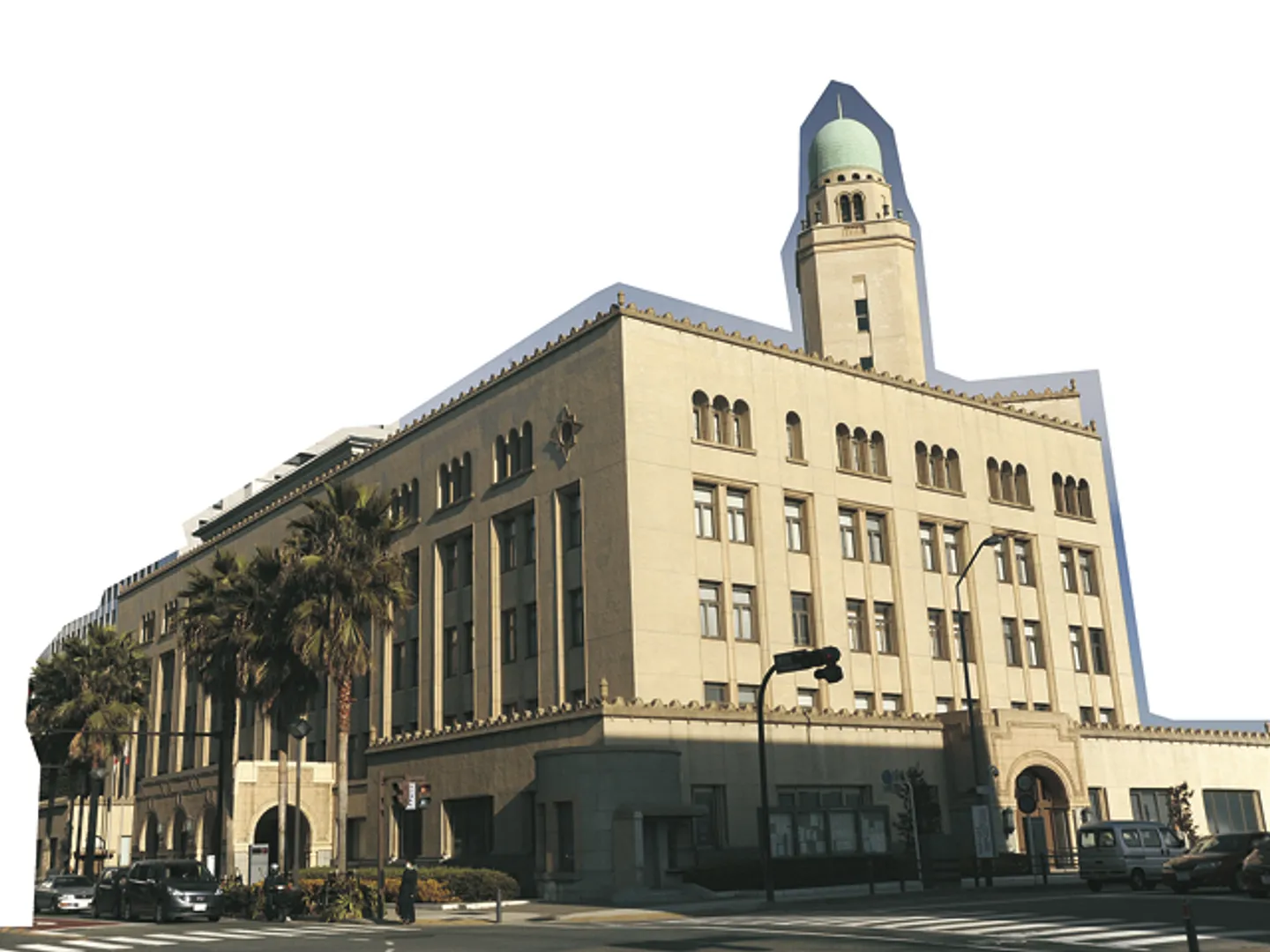 イスラムモスク風のドームが特徴。高さ51mと三塔で一番の高さを誇る