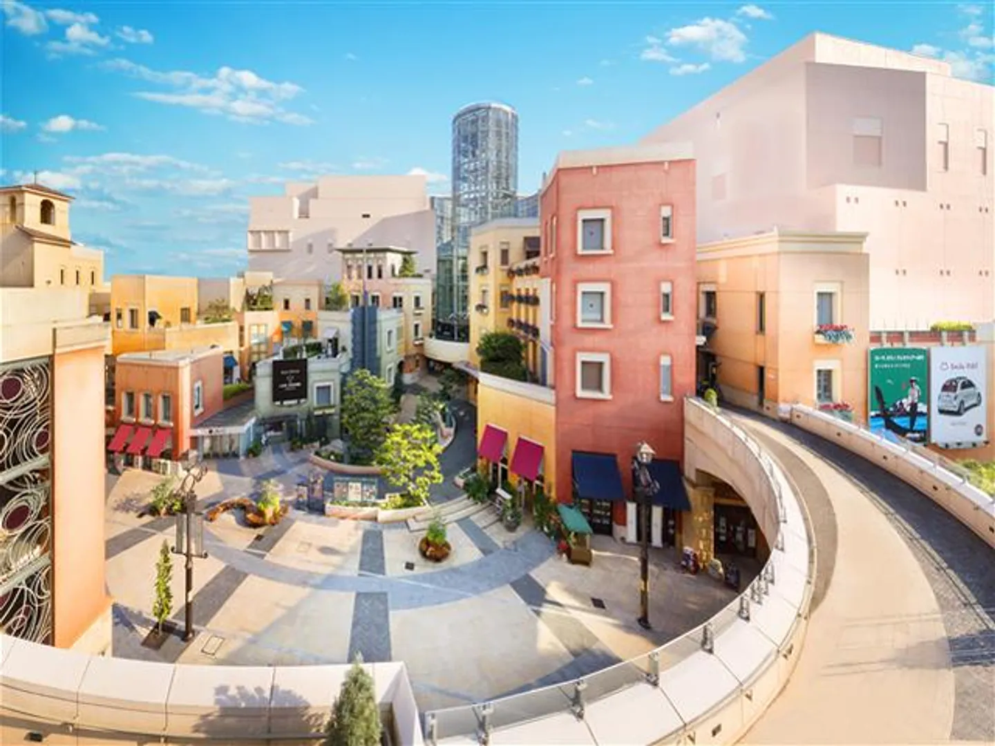 イタリアのヒルタウンをモチーフとした街並み