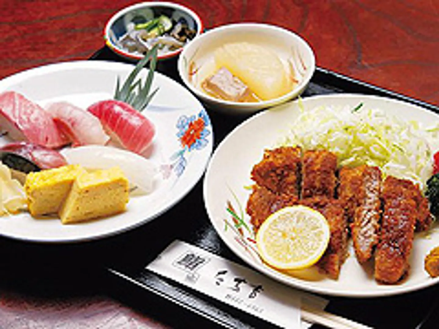 季節のにぎりとまぐろカツ膳