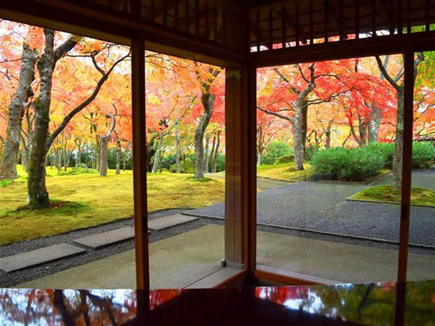 茶室「真和亭」からの紅葉