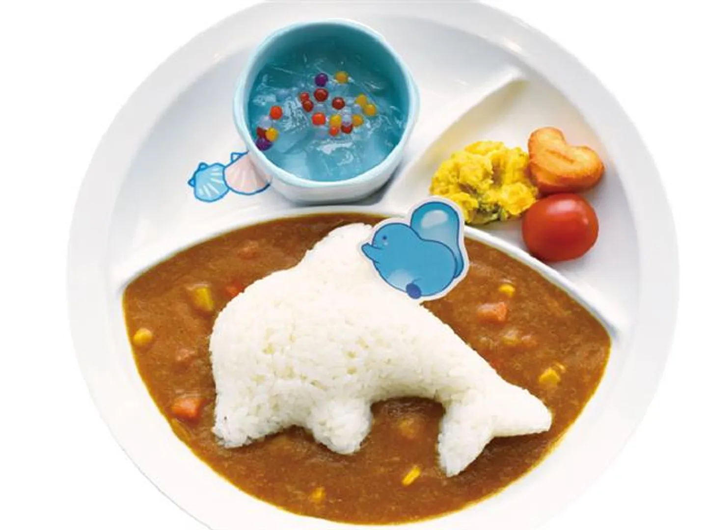 キーホルダー付きで子どもも食べやすい「カレープレート甘口」