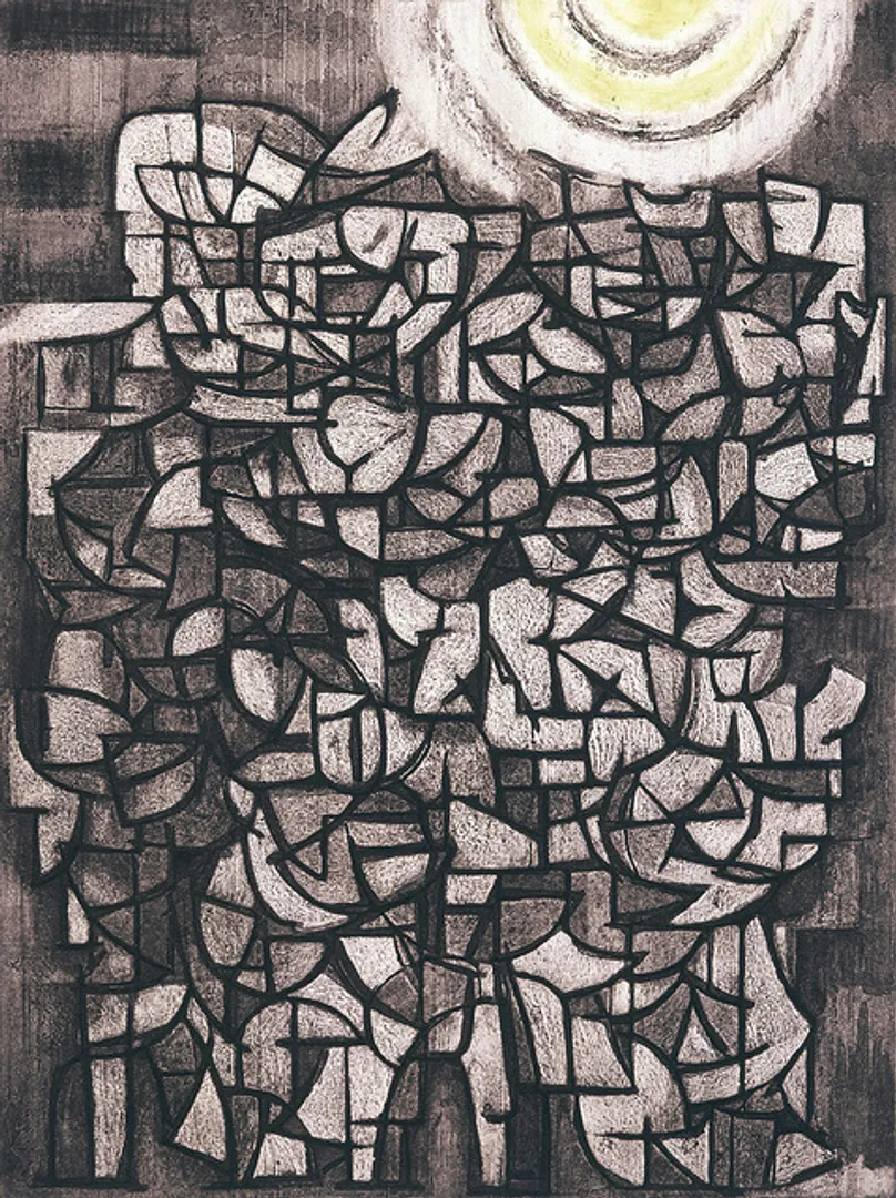 菅野陽 《月と子供》 1960年　茅ヶ崎市美術館蔵