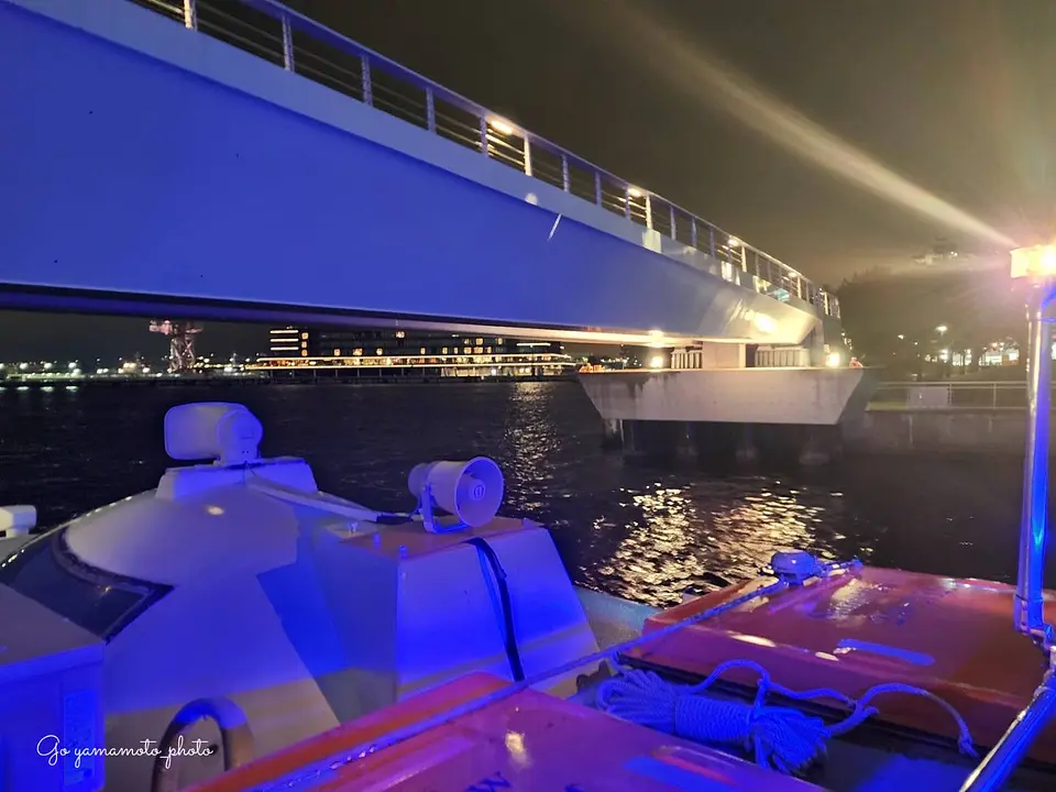 yokohama-night-cruise-under-bridge-illumination