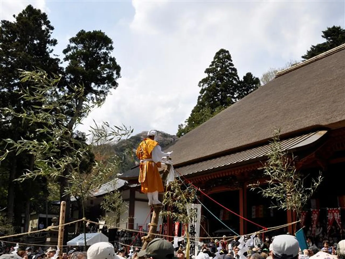 4月15日 春季例大祭 神木のぼりの様子