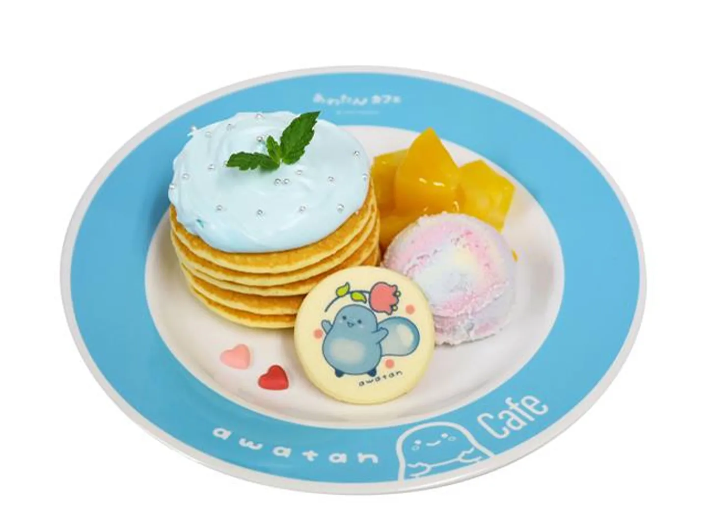 マリンプルーのホイップがかわいい「あわたんのトロピカルぷちパンケーキ」