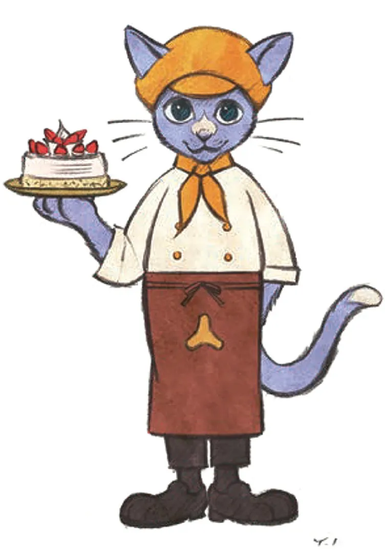 ケーキを手にしたキャラクター「クレメ」