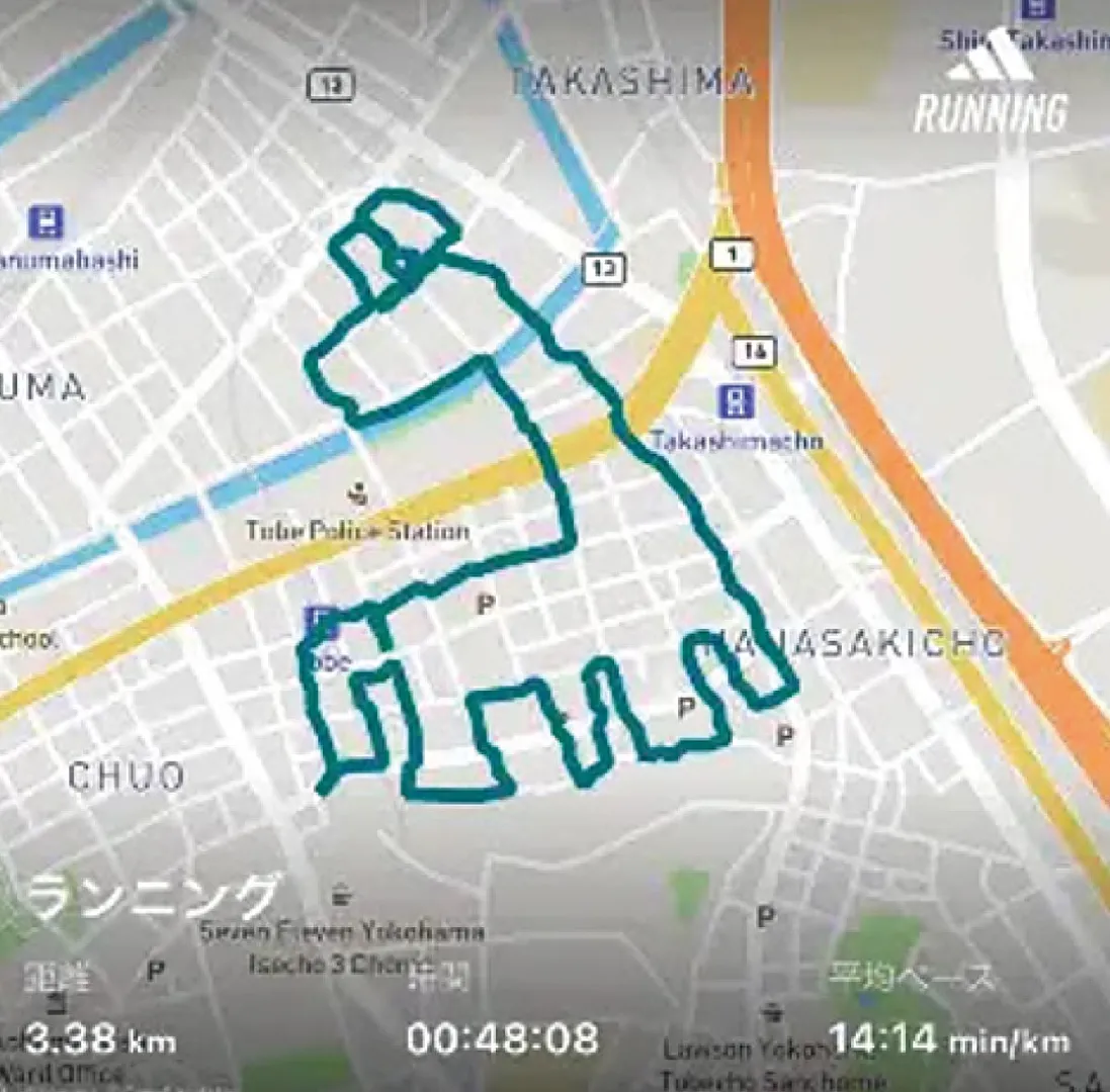 ◀GPSアートの一例(同クラスのデジタルマップ集より)
