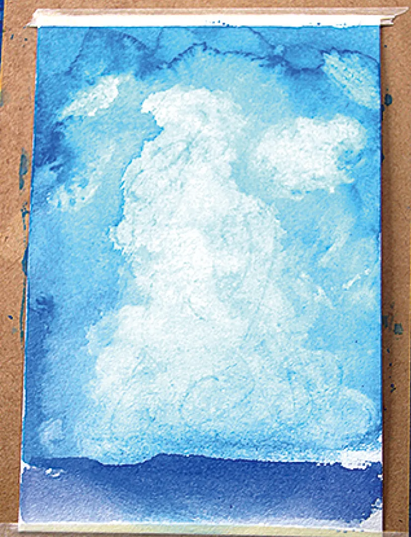 夏空を描いた児童の作品